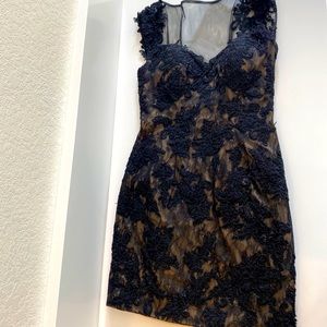 Black Lace Mini Cocktail Dress